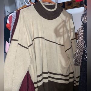 Pj mark sweater, size 2XL, Light brown + Dark brown